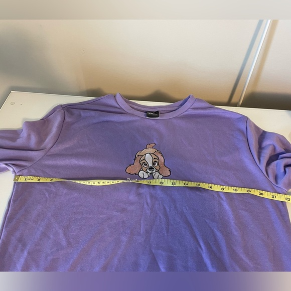 5$ ADD ON! Embroidered Lady and the Tramp sweatshirt in a beautiful purple - Picture 6 of 6